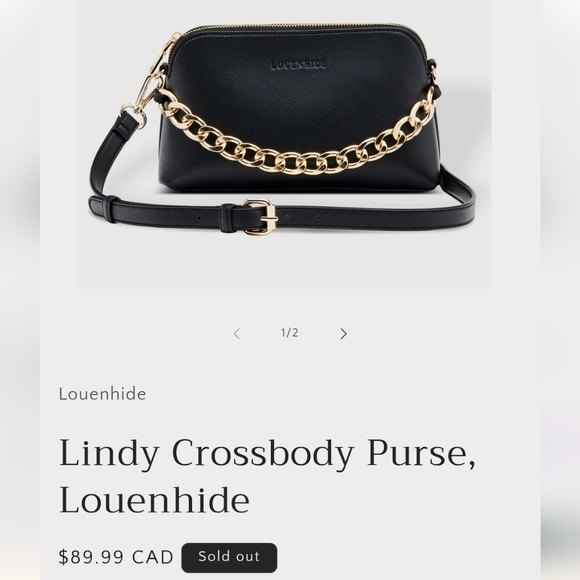 Louenhide Lindy Shoulder Bag, evening bag,  Black Vegan Leather New - Picture 5 of 15